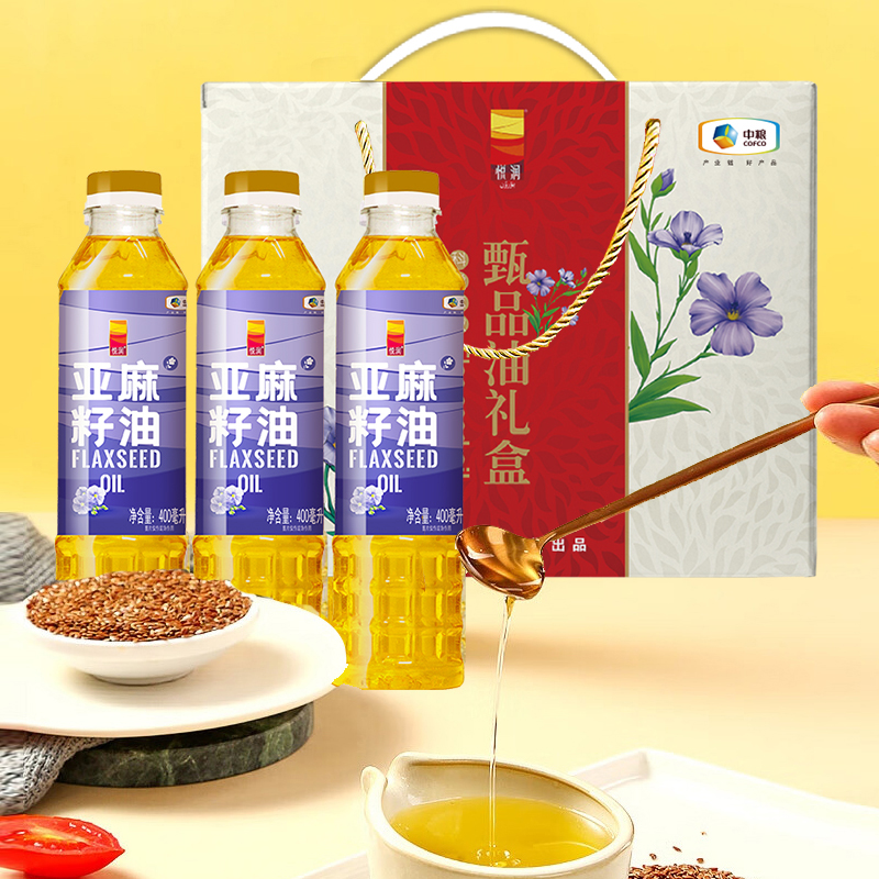 中粮悦润甄品油礼盒B款(亚麻籽油400ml*3)