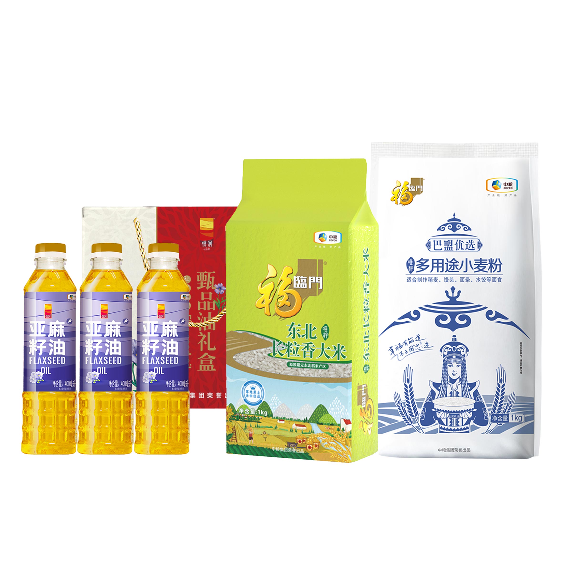 中粮米面油组合2kg+1200ml